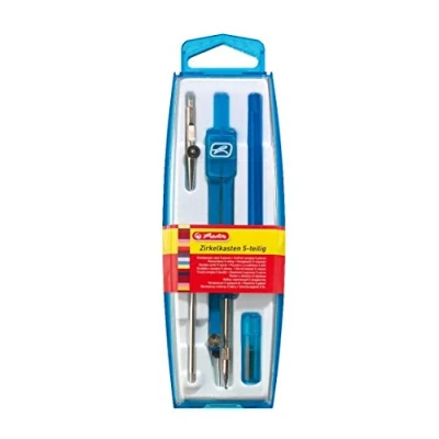 Abbildung von 4 x Herlitz Zirkelkasten 5tlg. farbig sortiert