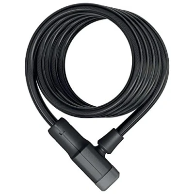 Abbildung von ABUS Spiralkabelschloss Primo 5510K/180 mit SR Halterung Fahrradschloss aus 10 mm starkem Spiralkabel Sicherheitslevel 3 180 cm Schwarz