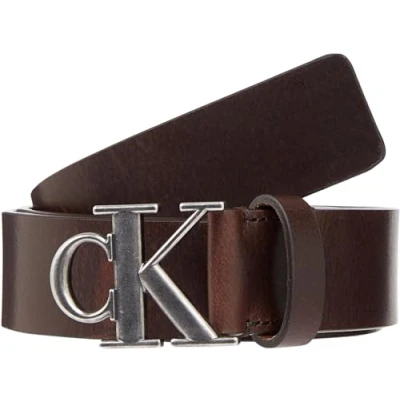 Abbildung von Calvin Klein Jeans Round MONO Plaque Gürtel, Herren, Größe: 115, Bitter brown