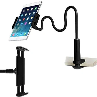 Abbildung von GVEFIVME Tablet Halterung mit Schwanenhals, universeller Ständer: 360 Grad Flexibler Arm Klemmhalterung Bett für 11,9 26,7 cm (schwarz)