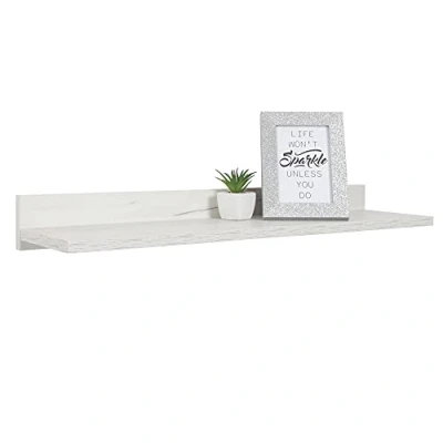 Abbildung von RICOO Wandregal 69 x 8 19 Eiche weiß, Spanplatte aus Holz, Hängereral WM055 EP, Regal Wand, Bücherregal Bilderregal Fotoregal Küchenregal Hängend Wandboard Regalbrett Schweberegal