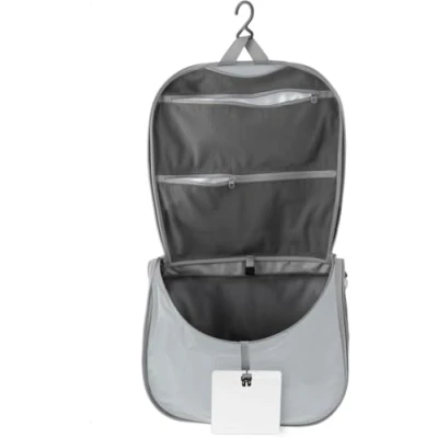 Abbildung von SEA TO SUMMIT Kulturtasche zum Aufhängen S Leicht &amp; Wasserabweisend Bruchsicherer Spiegel Netztasche Aus Ultra Sil Nylon Reißverschlüsse Griffe Reisen Pewter Grey 80g