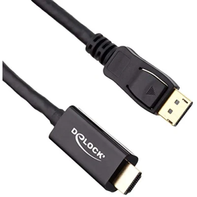 Abbildung von Delock Aktives DisplayPort 1.2 zu HDMI Kabel 4K 60 Hz 2 m, Schwarz