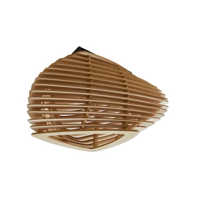 Abbildung von Lindby Deckenleuchte Sanza, 50 cm, Holz, geschwungen