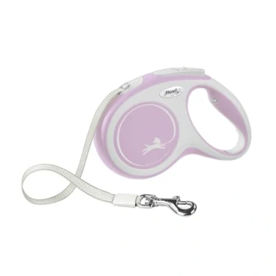 Abbildung von FLEXI New Comfort einziehbare Hundeleine (Band), ergonomisch, robust und verhedderungsfrei, für Hunde bis zu 25 kg, 5 M, Größe Pink/Rosa