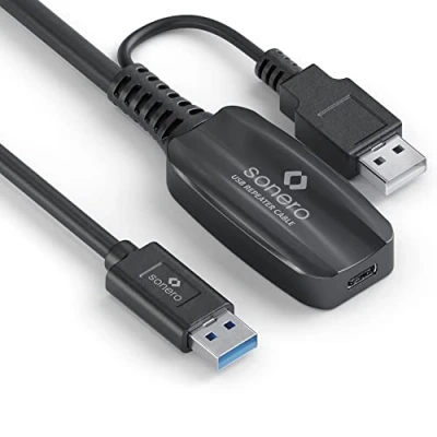 Abbildung von Sonero USB 3.2 Gen1x1 Aktive Verlängerung A/C schwarz 10,00m