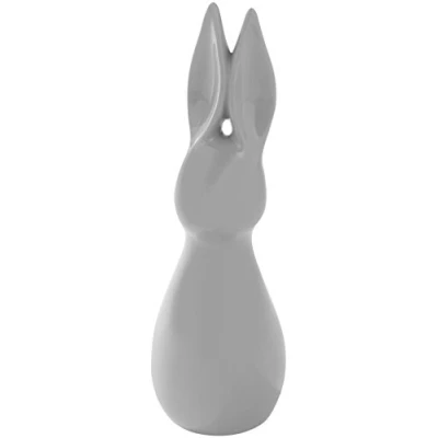Abbildung von Deko Hase 30 cm Grau I Schöne Osterdekoration Keramik glasiert und abwaschbar Osterdeko Hasen Modern Tolle Osterfiguren, Hasenfiguren, Dekofigur, Osterhase, Dekoration für Ostern