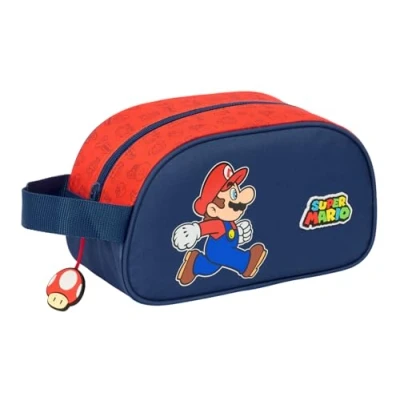 Abbildung von SUPER Mario Trick Kulturtasche für Kinder, mittelgroß, mit Griff, Kinder Kulturbeutel, anpassbar an den Wagen, einfache Reinigung, bequem und vielseitig, Qualität Widerstandsfähigkeit, 26 x 12