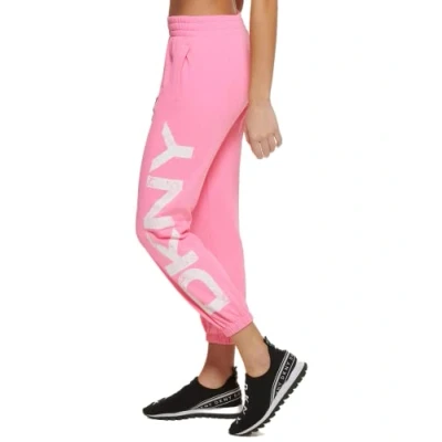 Abbildung von DKNY Damen Sport Women&#039;s Crackle Logo Jogger Trainingshose, Laser Rosa, 38