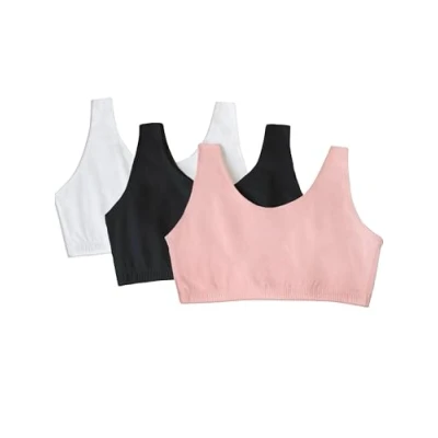 Abbildung von Fruit of the Loom Damen Built Up Tank Style Sport BH, Blushing Rose/Schwarz/Weiß,