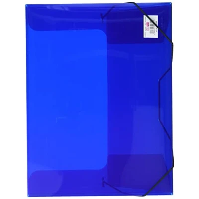 Abbildung von VELOFLEX 4443250 Sammelbox Crystal, DIN A4, transparente PP Folie, mit Gummizug, Dokumenten Box, Heft blau
