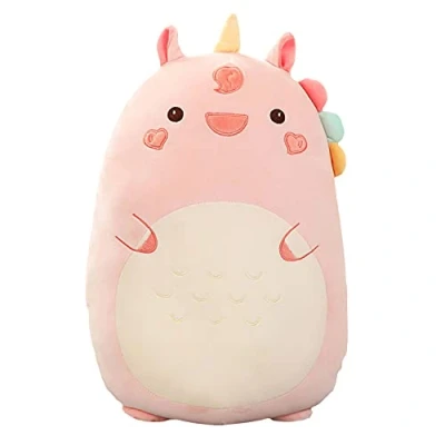 Abbildung von Dinosaurier Plüsch Umarmungskissen Niedliches Stofftier Plüschtier Dekokissen Weiches Cartoon Schlafkissen für Kinder (Einhorn, 60cm/23.62in)