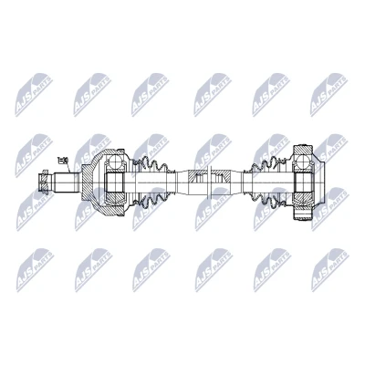 Abbildung von NTY NPW BM 221 Antriebswelle Hinterachse links, rechts 652mm Schaltgetriebe, Automatikgetriebe BMW: 5 Limousine, Touring, 6 Coupe