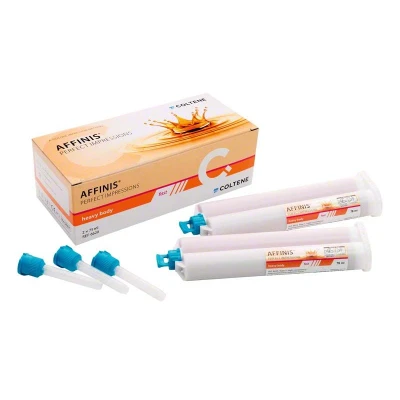Abbildung von AFFINIS System 75 fast heavy body Refill 2 x 75ml Kartuschen à 75ml, 8 Mixing Tips türkis