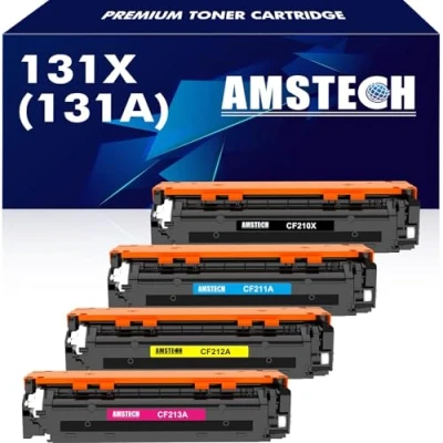 Abbildung von 4 Pack 131X 131A Kompatibel Toner für HP CF210X CF210A Laserjet Pro 200 Color MFP M276nw M276n CP1515n CM1415fn CM1415fnw M251nw M251n CF211A CF212A CF213A Schwarz Cyan Gelb Magenta