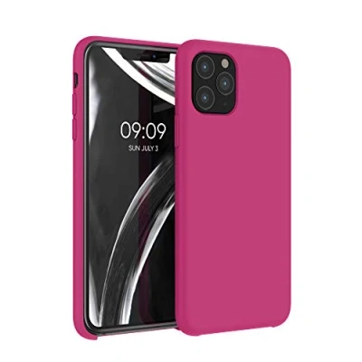 Abbildung von kwmobile Hülle kompatibel mit Apple iPhone 11 Pro Silikon Handy Case Handyhülle weiche Oberfläche kabelloses Laden Granatapfelrot