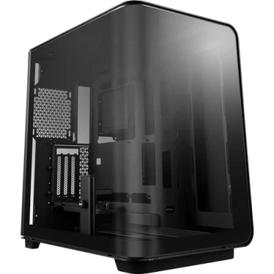 Abbildung von MSI MEG Maestro 700L PZ Mid Tower PC Gehäuse E ATX, vertikale GPU Halterung &amp; PCIe 4.0 Riser Kabel, Halterung, einteiliges Aluminium, 270 gebogenes Hartglas Panel, USB Typ C (20Gbps)