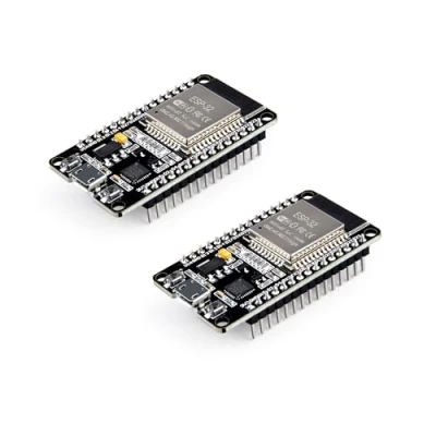 Abbildung von ELEGOO ESP WROOM 32 Entwicklungsboard Micro USB, 2.4GHz Dual Modus WiFi+Bluetooth Core Mikrocontroller für Arduino IDE, Unterstützung AP/STA/AP+STA, CP2102 Chip, 2 Stück