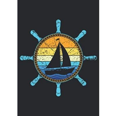 Abbildung von Notizbuch A5 kariert mit Softcover Design: Vintage Segelboot Segler Boot Geschenk Regatta Kapitän: 120 karierte DIN Seiten