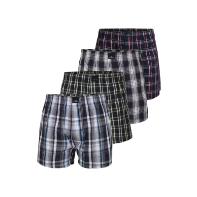 Abbildung von Götzburg 4 PACK Boxershorts, Herren, Größe: XXL, Blau mittel karo
