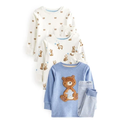 Abbildung von Next Snuggle 3 PACK Set Nachtwäsche für Kinder, Größe: 80, Light blue bear