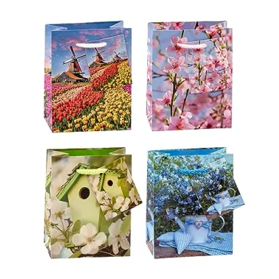 Abbildung von TSI Geschenktüten FRÜHLING, 12er Packung, Größe: Klein (HxBxT 14 x 11 6,5 cm), Art. Nr. 83020
