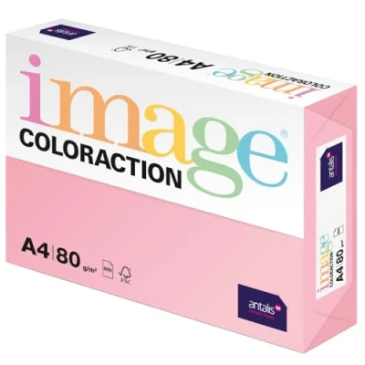 Abbildung von Image Coloraction Tropic farbiges Kopierpapier DIN A4, 210 x 297 mm, 80 g/m² buntes, holzfreies Druckerpapier für Kopierer 500 Blatt Hellrosa