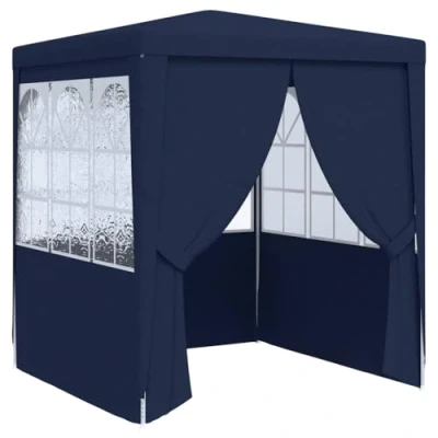 Abbildung von vidaXL Profi Partyzelt mit Seitenwänden UV beständig Wasserbeständig Pavillon Festzelt Gartenzelt Bierzelt Gartenpavillon 2,5x2,5m Blau 90g/m²