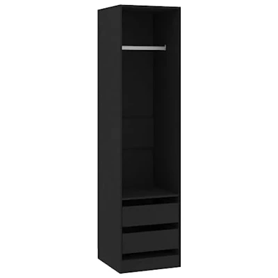 Abbildung von vidaXL Kleiderschrank mit Schubladen Schwarz 50x50x200cm Holzwerkstoff (1 St)