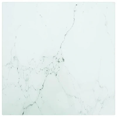 Abbildung von vidaXL Tischplatte Ersatztischplatte Marmorplatte Glasplatte für Esstisch Couchtisch Gartentisch Weiß 30x30cm 6mm Hartglas in Marmoroptik