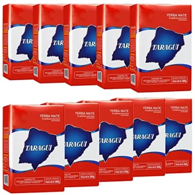 Abbildung von Taragui Yerba Mate Tee Elaborada Con Palo 5 kg (500g x 10) aus Argentinien die Reifezeit beträgt 12 Monate Detox und Energie Getränk