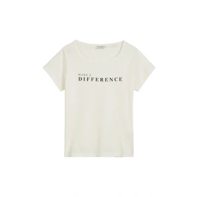 Abbildung von Marc O&#039;Polo Regular Tshirt print, Damen, Größe: Large, White cotton