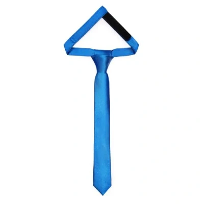 Abbildung von Ladeheid Kinder Krawatte für Jungen Eleganter glänzender Look, Vorgebunden mit einem Klettverschluß, Perfekt besondere Anlässe Stilvolle Ansteckkrawatte TKS (31cm x 4cm, Marineblau)