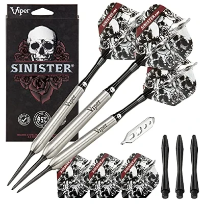 Abbildung von Viper Sinister 95% Wolfram Stahl Spitze Darts, weiß/schwarz