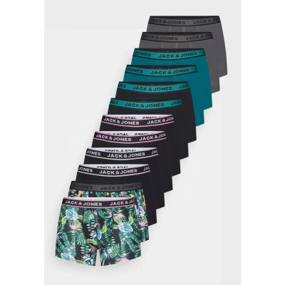 Abbildung von Jack &amp; Jones Jacdrew Trunks 12 PACK Panties, Herren, Größe: XXL, Black/black/black/asphalt/asphalt/pink carnation/pink carnation/black/black/wind