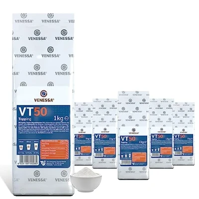 Abbildung von VENESSA VT50 Milchpulver Topping 5 x 1kg Vorratspack für Vending und Heißgetränkeautomaten (50% Magermilchpulver) Schnelle Zubereitung, feinporiger stabiler Milchschaum Milchkaffee