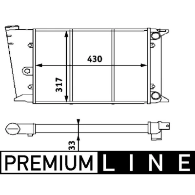 Abbildung von MAHLE ORIGINAL CR 420 000P Kühler, Motorkühlung für Fahrzeuge ohne Klimaanlage 430 317 33 Kühlrippen mechanisch gefügt VOLKSWAGEN: GOLF 1 Cabriolet