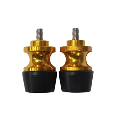 Abbildung von LongGreat CNC Aluminium Ständeraufnahme Bobbins 2 stücke 6mm Motorrad Schwinge Sliders Spulen Ständer Schraube Für Aprilia RS660 RSV4 Tuono660 SR50 SX125 RS125 Tuono v4 RS4 125 (Gold)