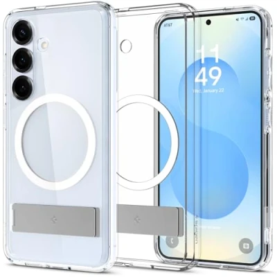 Abbildung von Spigen Ultra Hybrid S MagFit Hülle für Samsung Galaxy S25 Plus, Kompatibel mit MagSafe Clear White