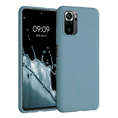 Abbildung von kwmobile Hülle kompatibel mit Xiaomi Redmi Note 10 / 10S weiches TPU Silikon Case Cover geeignet für kabelloses Laden Arctic Night
