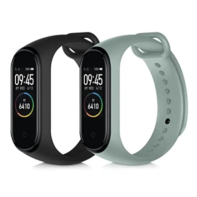 Abbildung von kwmobile 2x Sportarmband kompatibel mit Xiaomi Mi Band 4 Armband Fitnesstracker Set aus TPU Silikon