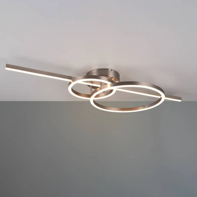 Abbildung von Trio Leuchten LED Deckenleuchte Montilla 643010307, Metall Nickel matt, Acryl, inkl. 54 Watt LED, Fernbedienung