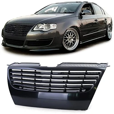 Abbildung von Sport Kühlergrill Grill ohne Emblem Schwarz für VW Passat B6 3C 05 08