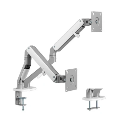 Abbildung von pro.tec Monitor Halterung, (bis 32 Zoll, »Selbu« dual bis Zoll VESA 75/100 Silberfarben)