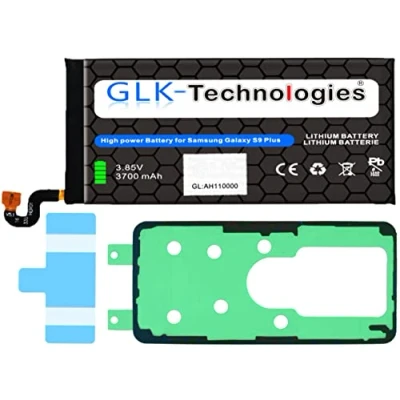 Abbildung von High Power Ersatzakku kompatibel mit Samsung Galaxy S9 + Plus SM G965F EB BG965ABA Original GLK Technologies Battery accu 3700 mAh Akku inkl. 2X Klebebandsätze