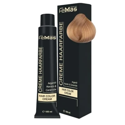 Abbildung von FemMas Premium Haarfarbe Hair Color Cream 100ml Hell Lichtblond Schokolade 10.99