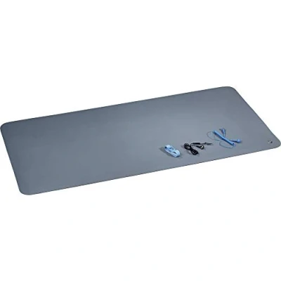 Abbildung von TRU COMPONENTS ESDM 1190BG ESD Tischmatten Set Grau (L x B H) 1190 590 2 mm inkl. Erdungskabel, Erdungsarmb