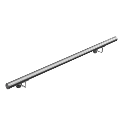 Abbildung von V2Aox Handlauf Treppengeländer aus Edelstahl, Durchmesser: 4,2 cm, Rostfrei &amp; Wetterfest, Inklusive Montagematerial, Halter, Länge: 130 cm