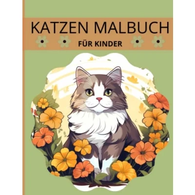 Abbildung von Katzen Malbuch für Kinder: Ausmalbuch Kinder verschiedene A4 Format