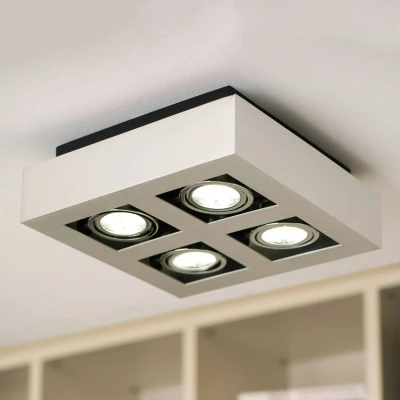 Abbildung von Eglo 91355 Aufbauleuchte LED LOKE 1 alu gebürstet, chrom, schwarz, GU10 max. 4X5W